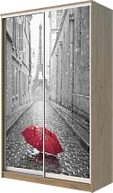 Шкаф-купе 2-х дверный с фотопечатью Париж, зонтик